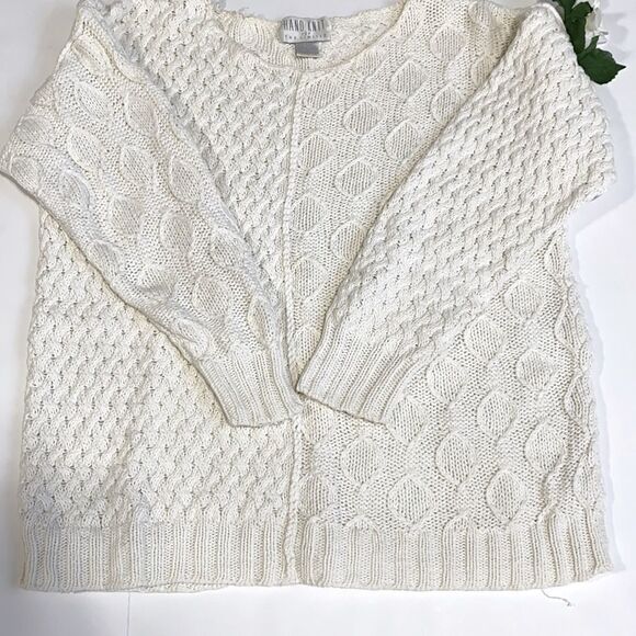 Vintage Hand Knit For The Limited Crew Neck Chunky Ramie Sweater M - Picture 1 of 9